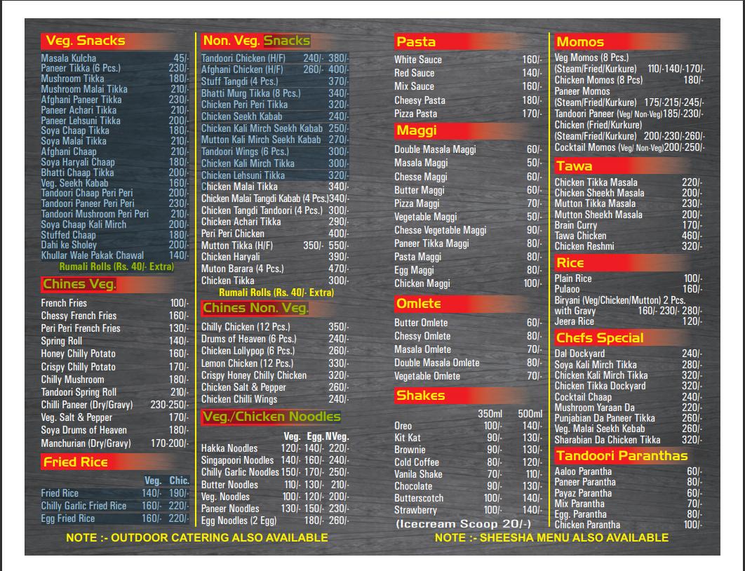flavour dockyard menu