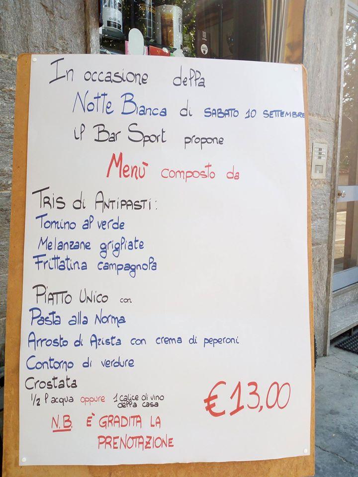 Menu di Bar Sport di Chirico Cataldo 