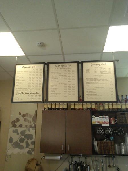 Menu at Java Generations, Eugene, 55 Coburg Rd