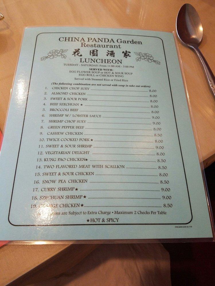 Menu at China Panda Garden restaurant, El Cajon