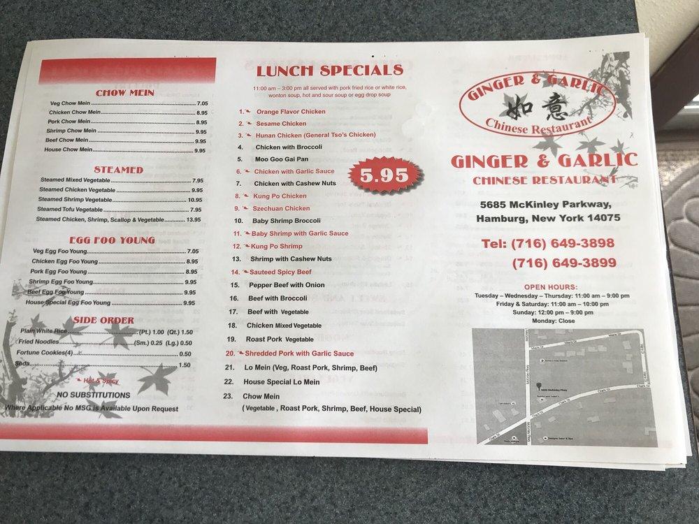 Menu at Ginger & Garlic Chinese Restaurant, Hamburg