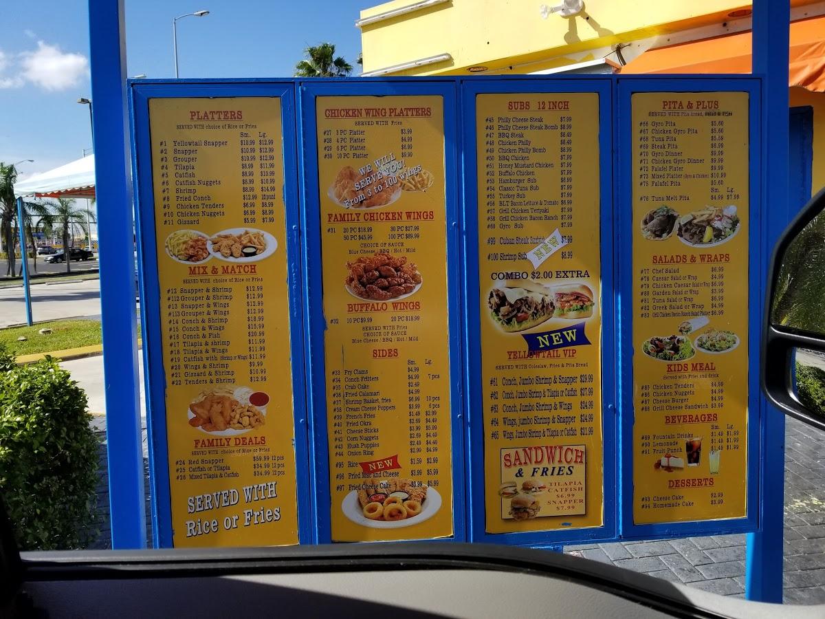 Menu at Yellow Tail Sub & Grill restaurant, Homestead