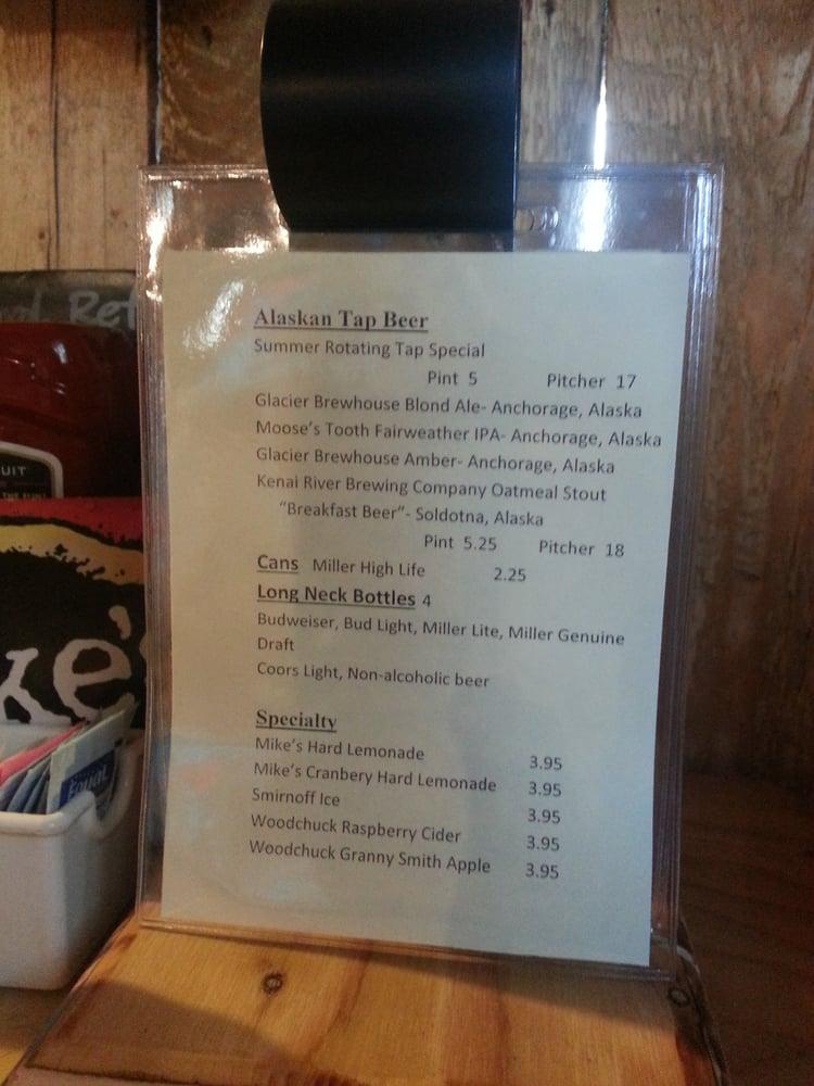 Menu at Exit Glacier Salmon Bake restaurant, Seward, Herman Leirer Rd