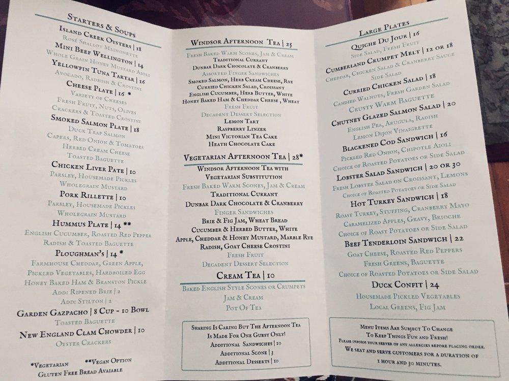 Menu at Dunbar House Tea Room & Wine Bar, Sandwich
