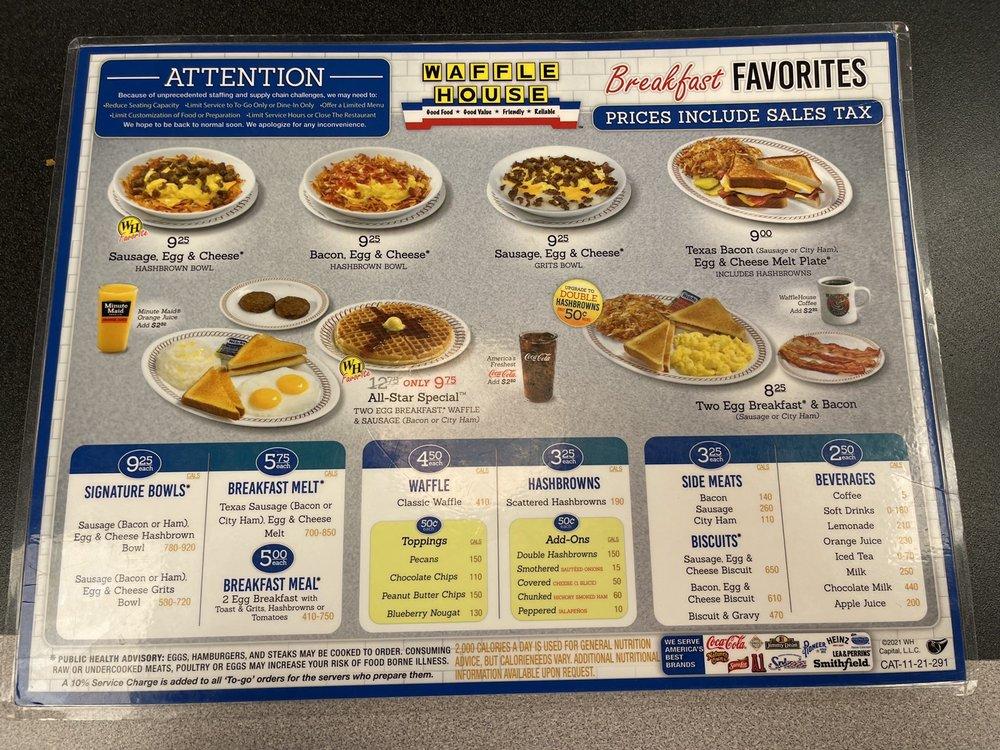 Menu at Waffle House restaurant, Ellenton, 51st Ave E