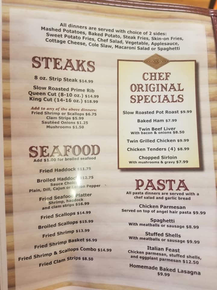 Menu at Knotty Pine Diner restaurant, Wampsville