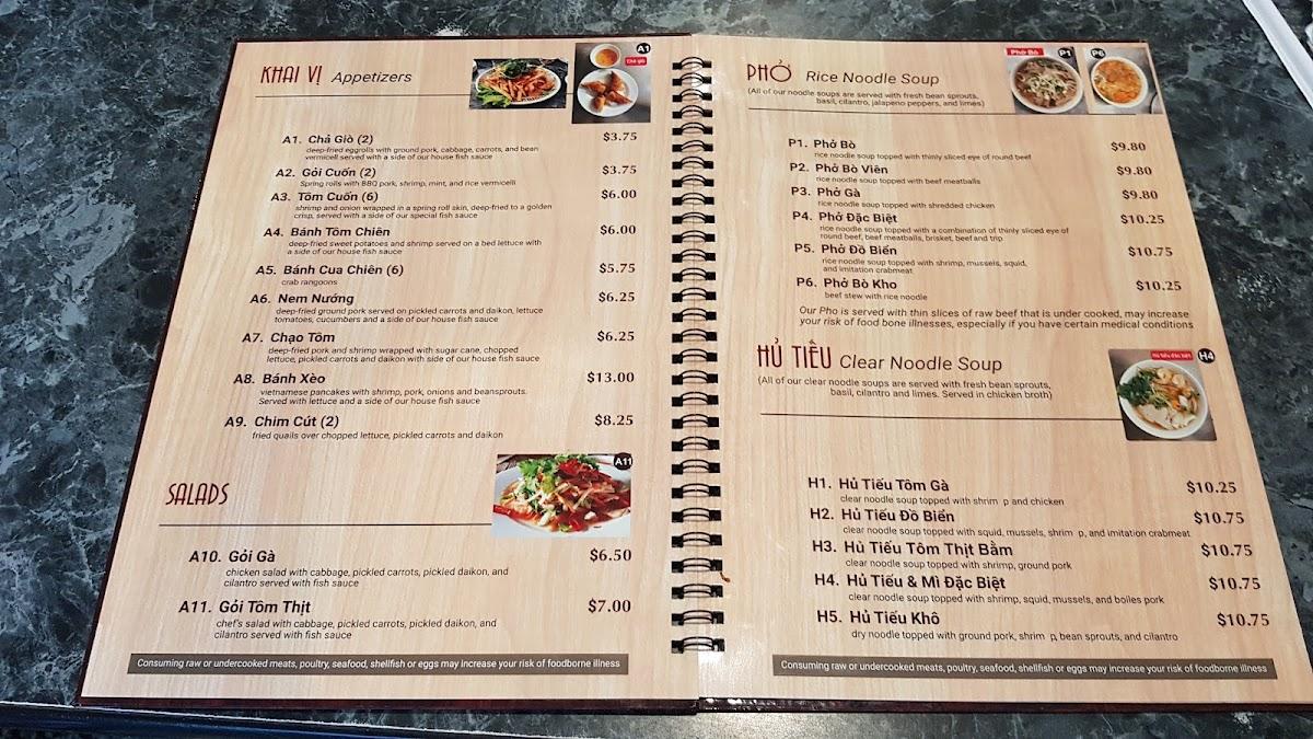 Menu at Vietnam Cafe, Kansas City, 522 Campbell St
