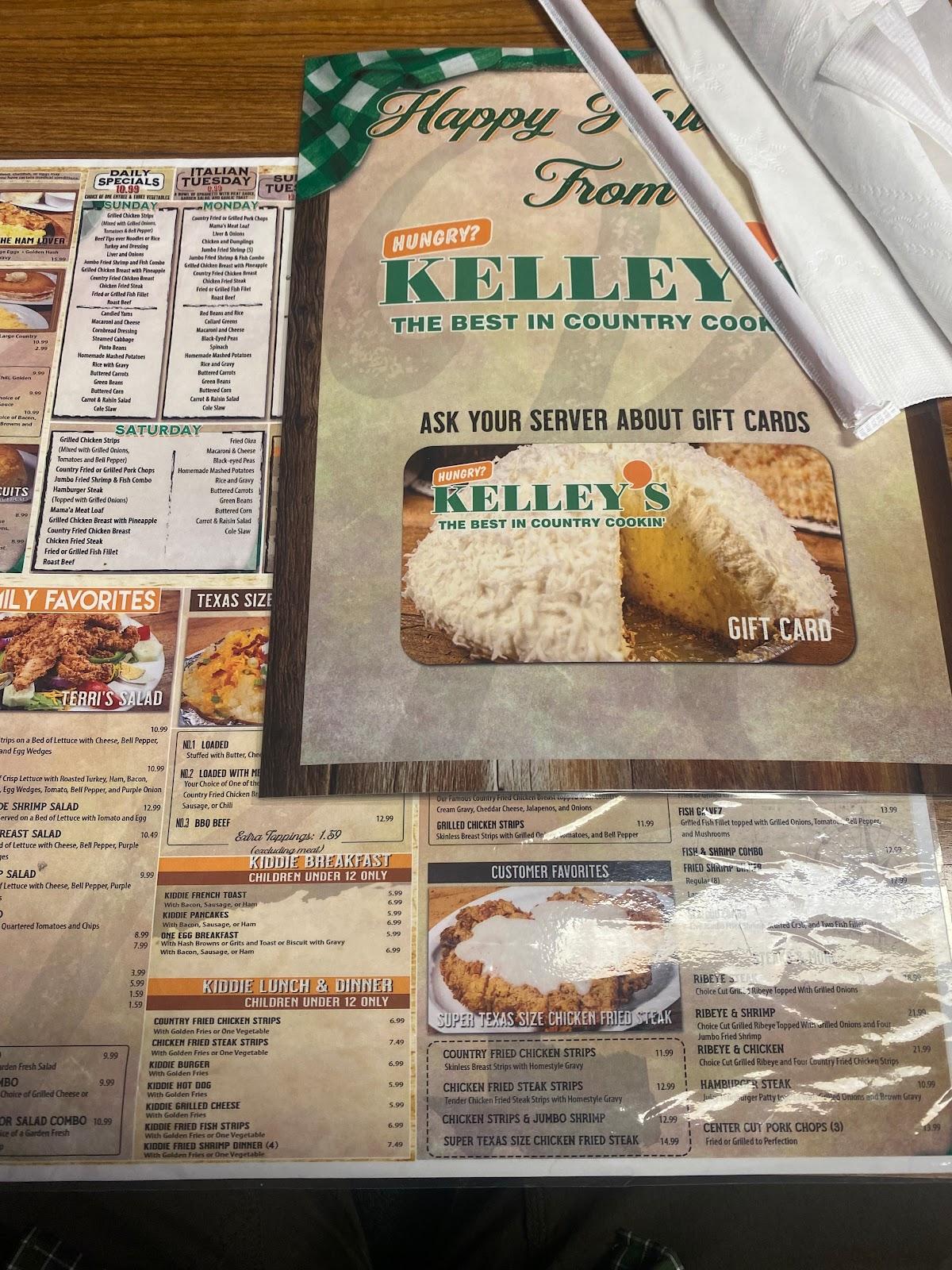 Menu at Kelley’s Country Cookin’ - League City restaurant, League City