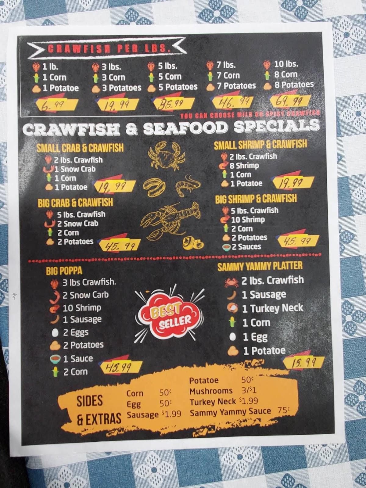 Menu At Sammy Crawfish King Restaurant Alexandria