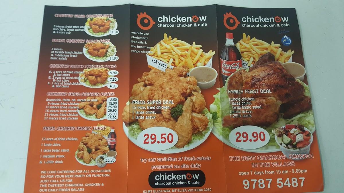 Menu at Chicken Now restaurant, Mount Eliza