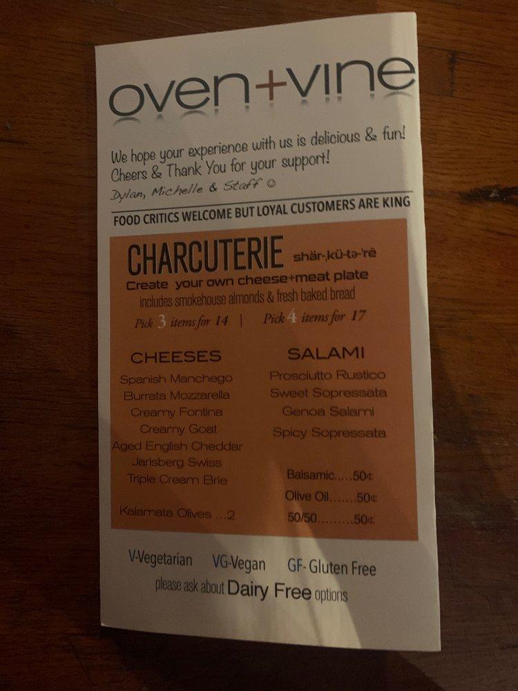 Menu at Oven+Vine pub & bar, Phoenix