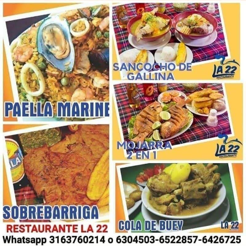 Menu at Restaurante La 22, Bucaramanga