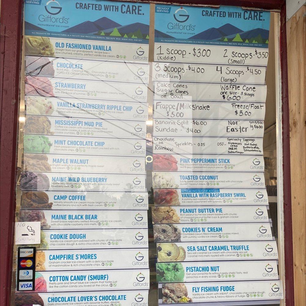 Menu at Triangle Dairy Bar, Whitefield