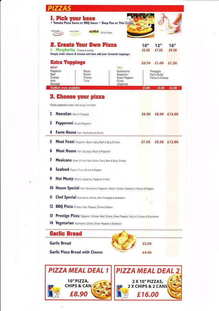 Menu at Beddau Charcoal Grill pizzeria, Pontypridd