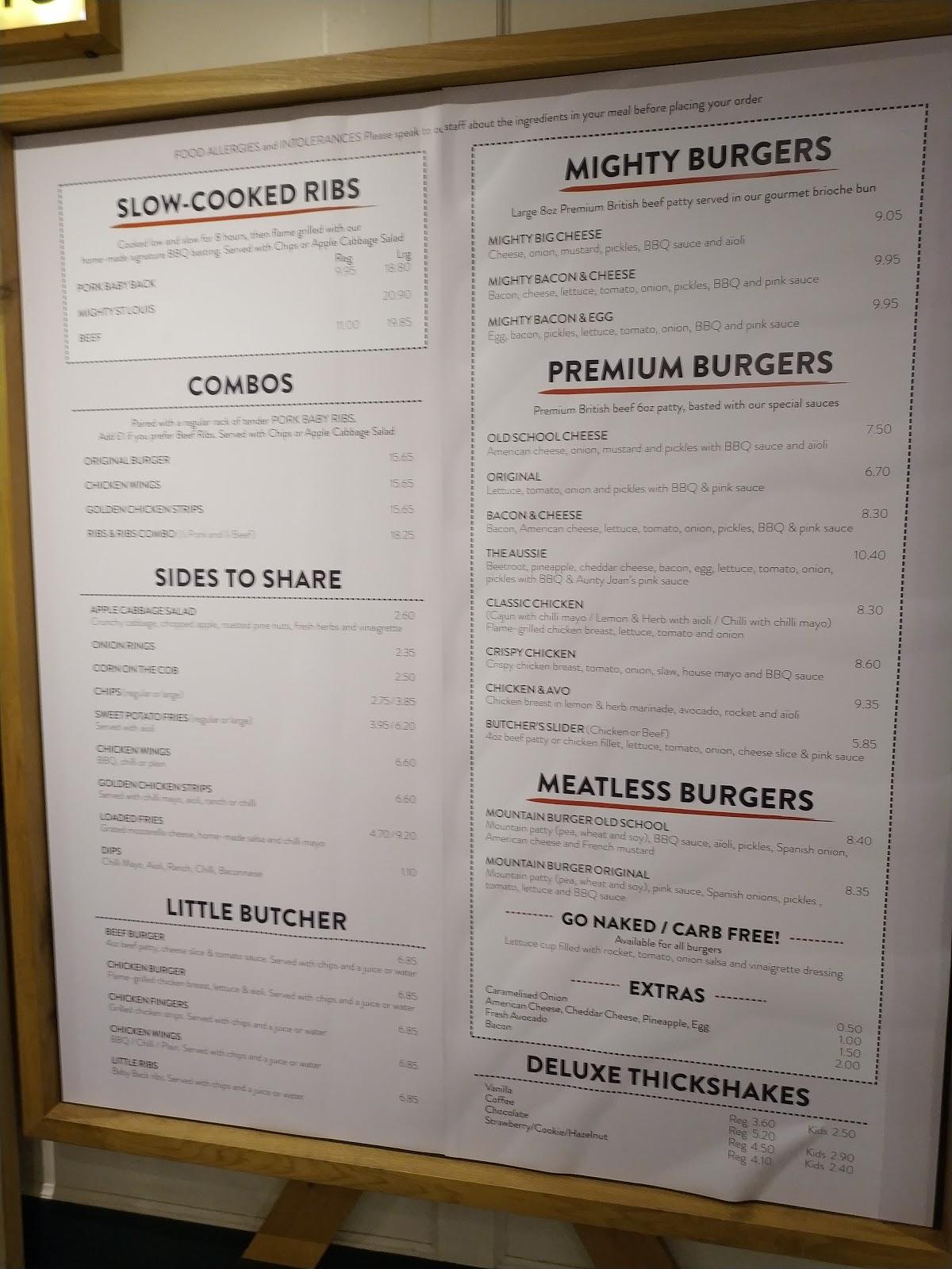 Menu at Ribs & Burgers Teddington restaurant, Teddington