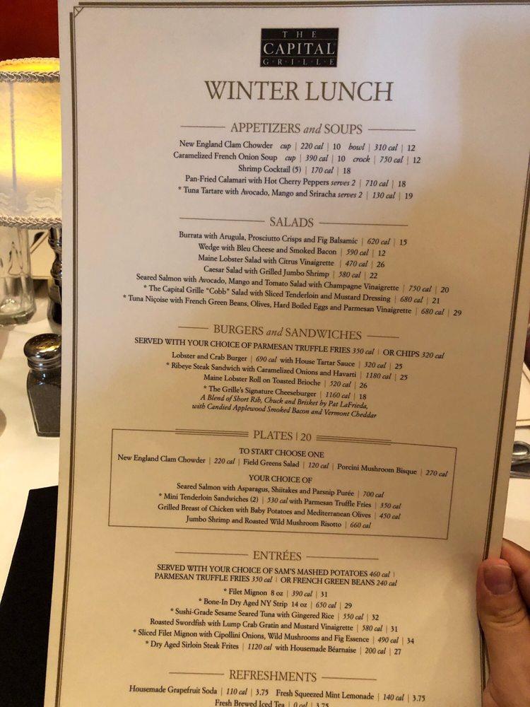 Menu at The Capital Grille pub & bar, Orlando, Conroy Rd A146