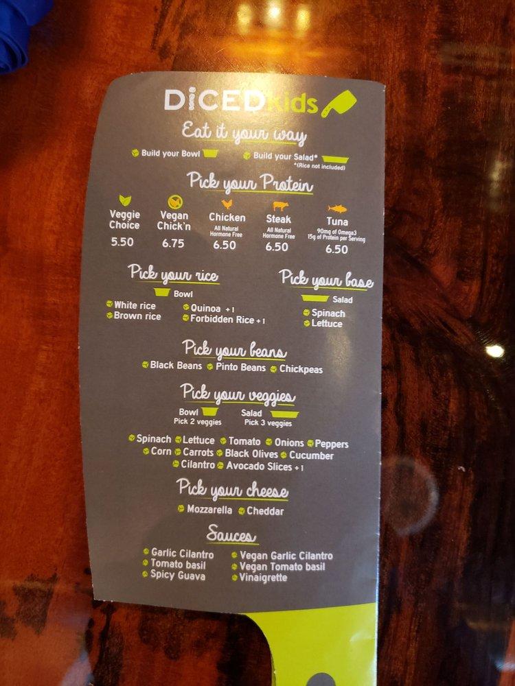 Menu at Diced Pembroke Pines restaurant, Pembroke Pines