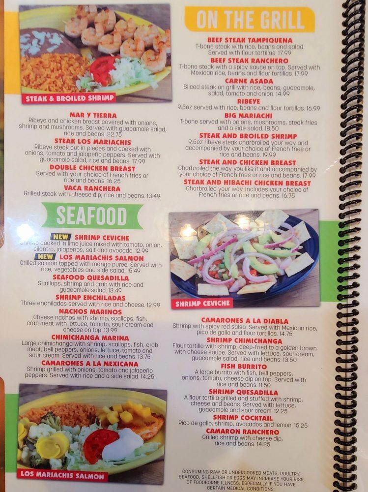 Menu at Los Mariachis Mexican Restaurant, Groveport, 296 Main St A # A