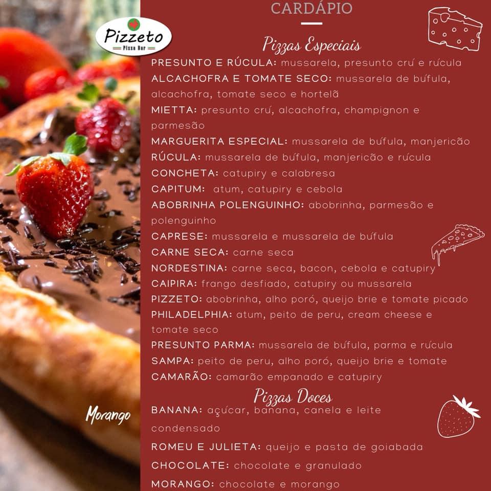 Menu em Pizzeto Pizza Bar, Cotia