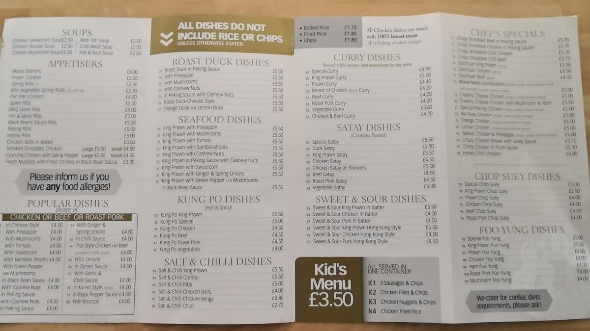 Menu at Golden star Chinese takeaway Mauchline fast food, Mauchline