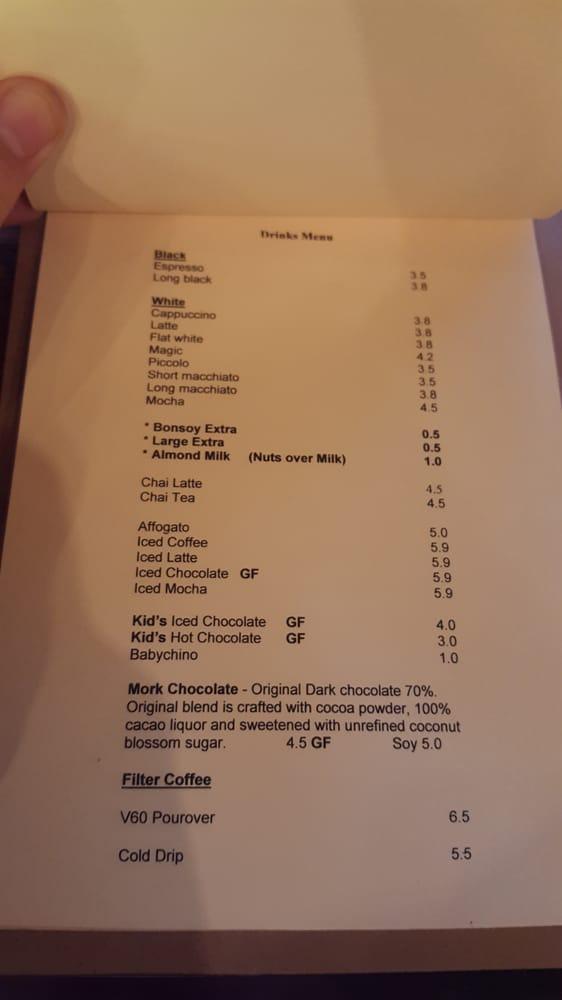 Menu at One Origin Specialty Coffee cafe, Malvern