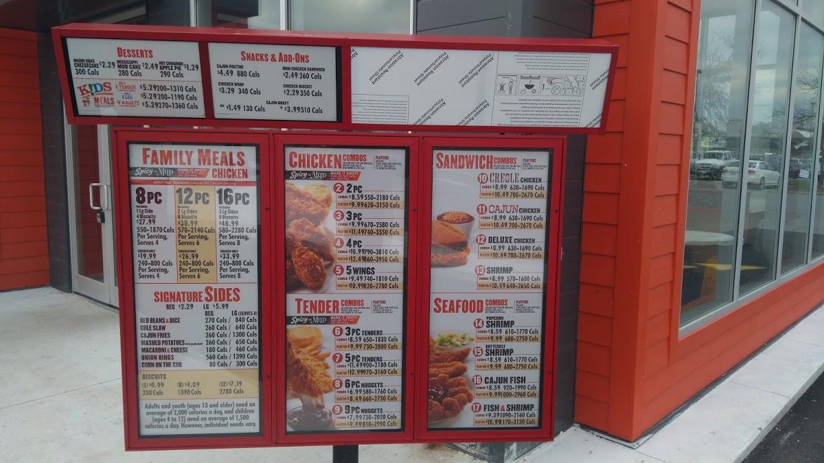 Menu at Popeyes Louisiana Kitchen restaurant, Belleville