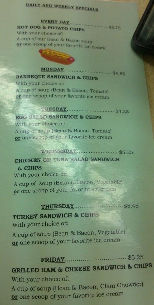 Menu at Mayberry Ice Cream Restaurants, Greensboro, 946 Summit Ave