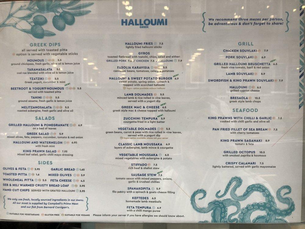 Menu at Halloumi Glasgow pub & bar, Glasgow