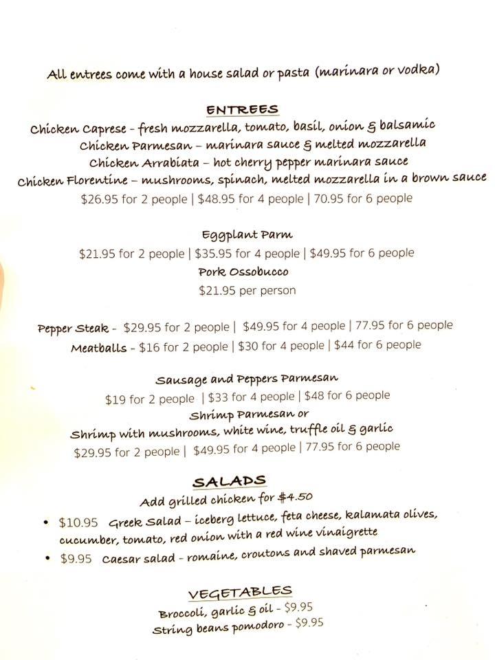 Menu at St. Rocco's Bakery, Glen Cove