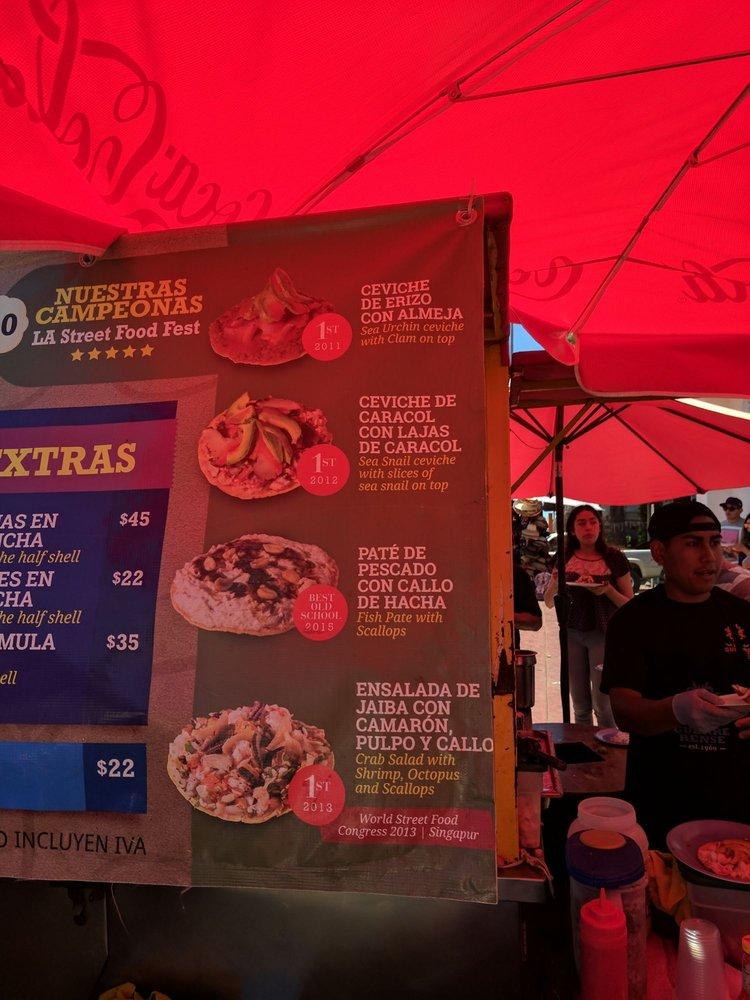 Menu at La Guerrerense Carreta restaurant, Ensenada