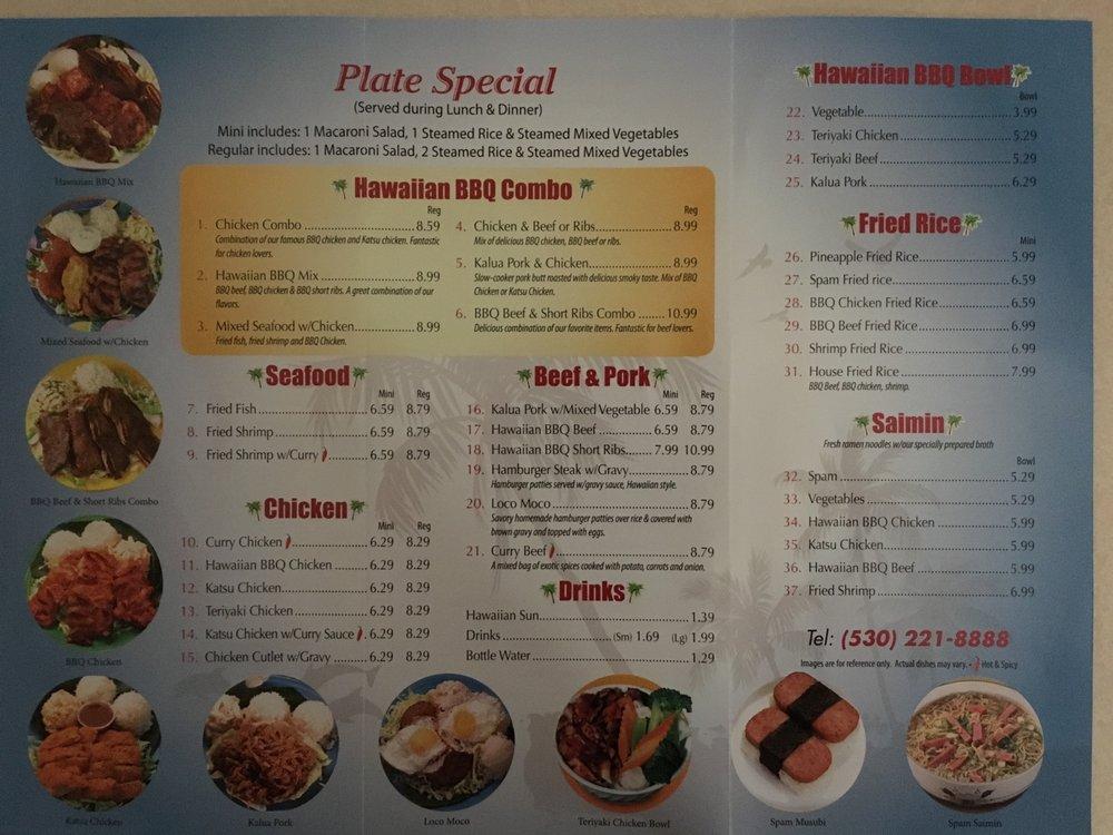 Menu At Niu Hawaiian Bbq, Redding