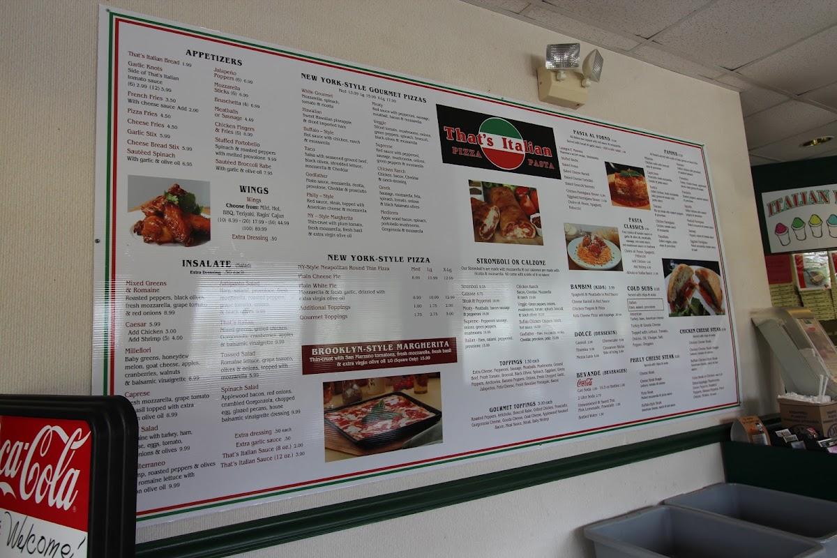 Menu at That's Italian Pizza & Pasta Hinesville GA pizzeria, Hinesville