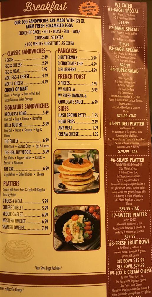 Menu at Bagel bazaar, Milltown, 244 Ryders Ln