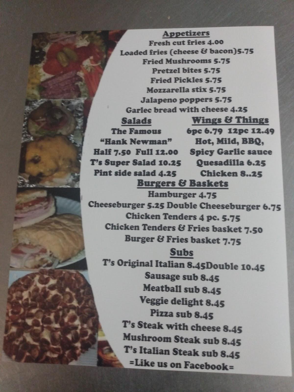 Menu at Mr. T's Pizza pizzeria, Gahanna