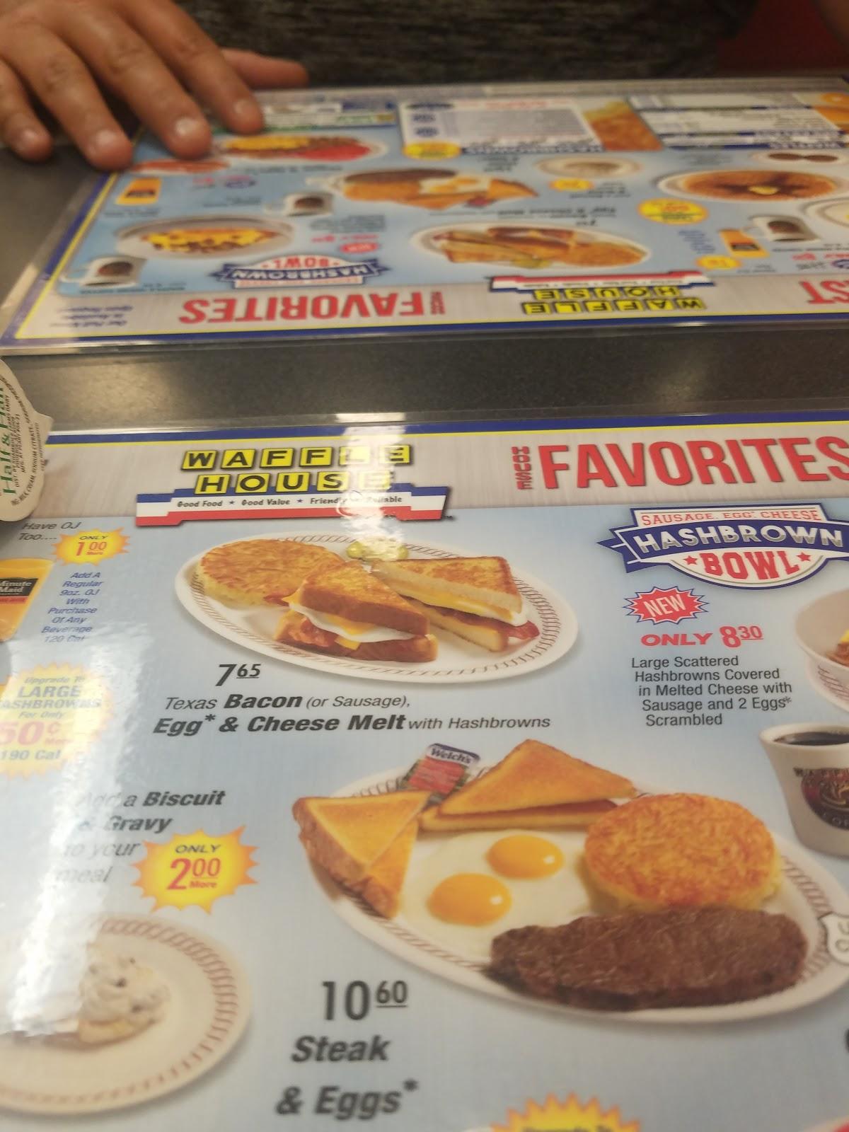 Menu at Waffle House restaurant, Tucson, 709 W Starr Pass Blvd
