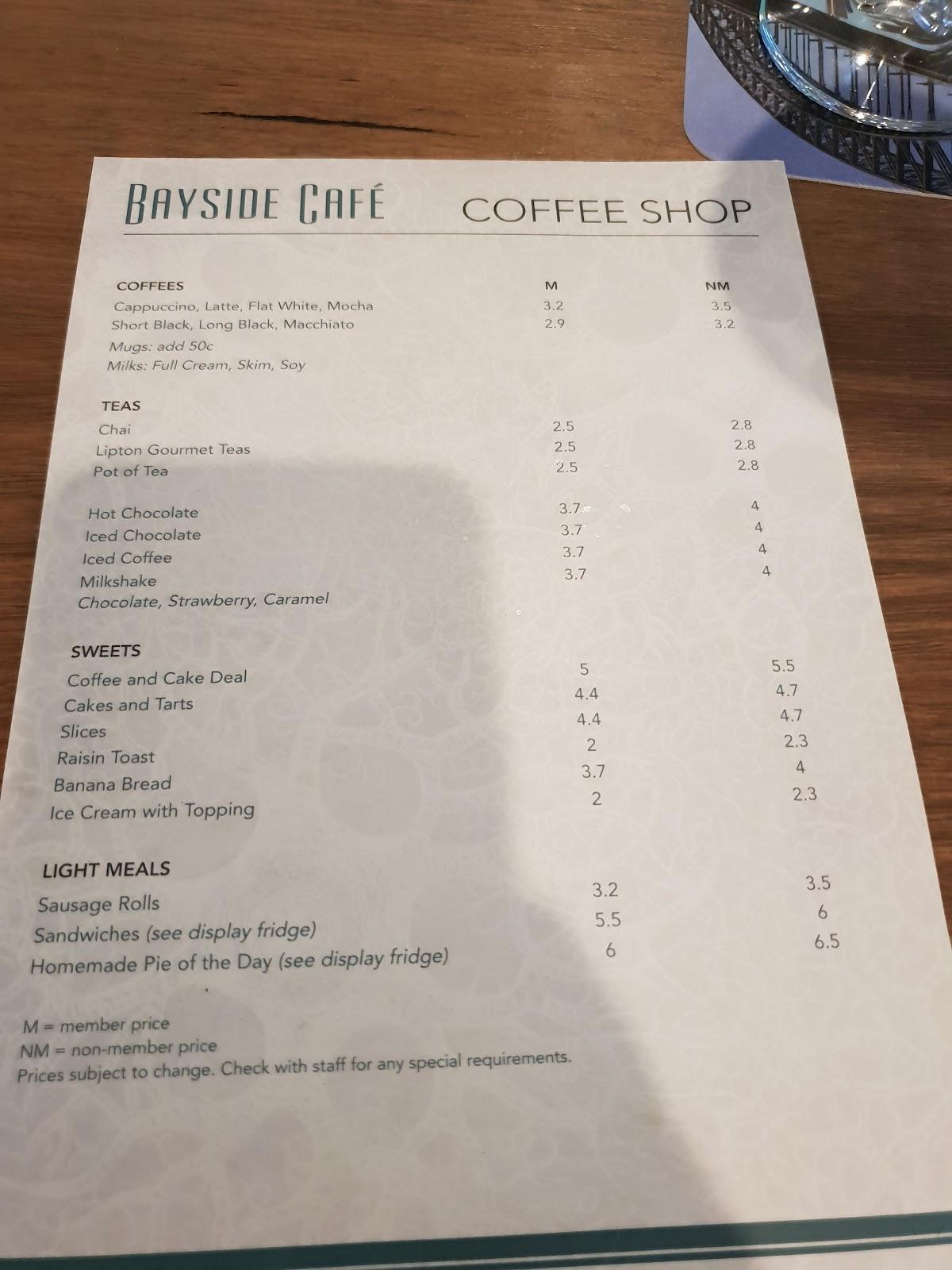 Menu at Brighton Le Sands RSL Club, BrightonLeSands