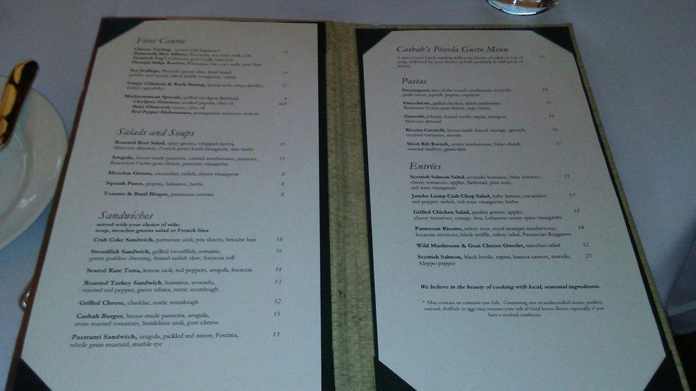 Menu At Casbah Restaurant Pittsburgh