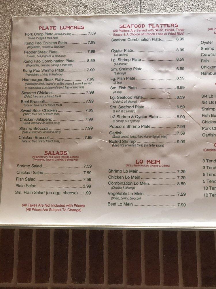 Menu at Charlie's Seafood Restaurant, Lafayette