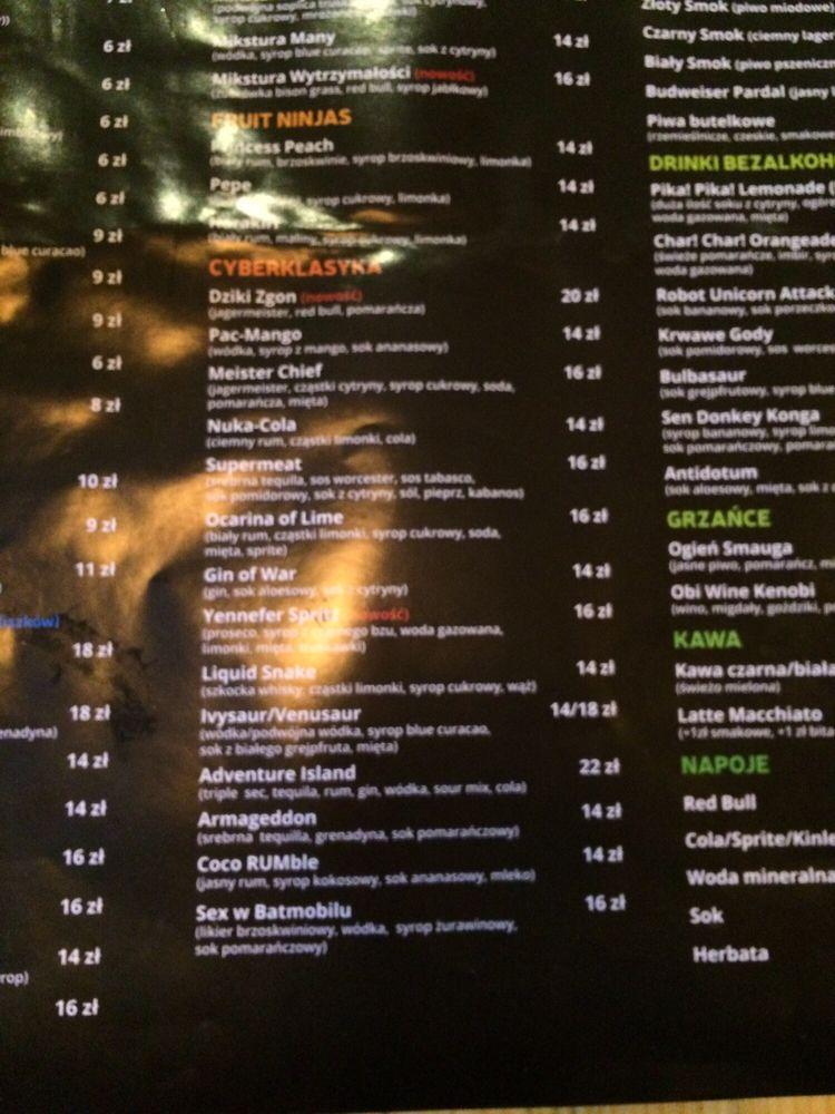 Menu At Cybermachina Pub Bar Katowice menu-at-cybermachina-pub-bar-katowice