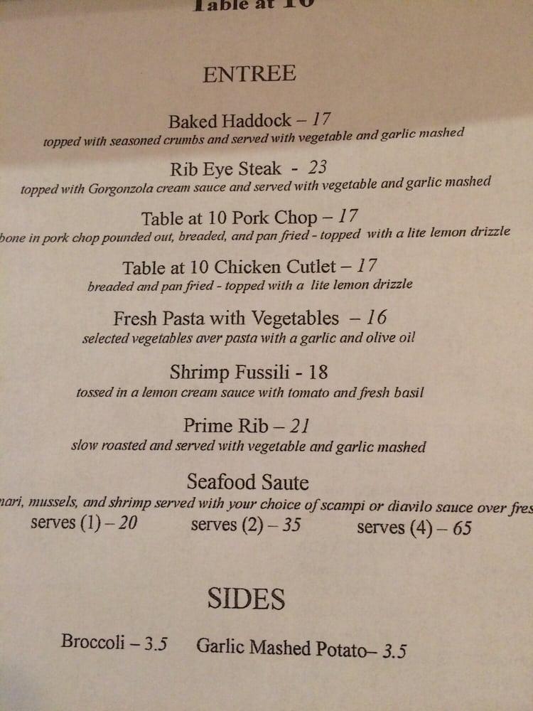 Menu at Vilorio’s Bar & Bistro, North Attleborough