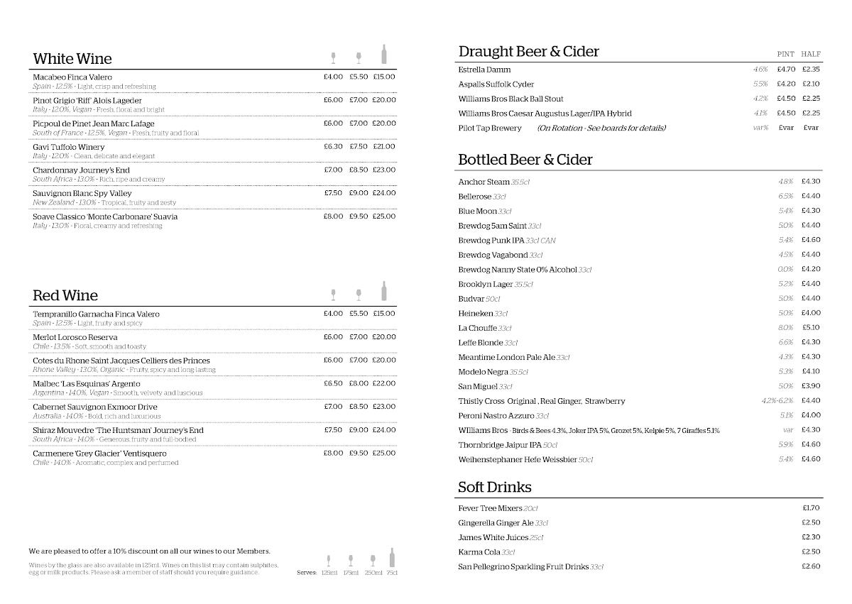 Menu at Cameo Picturehouse pub & bar, Edinburgh