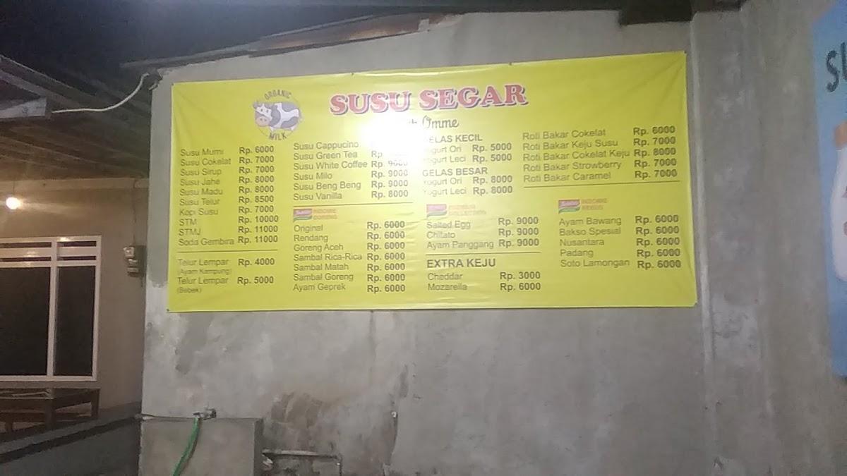 Menu At Susu Segar Wak Omme Restaurant Sukoharjo 3555