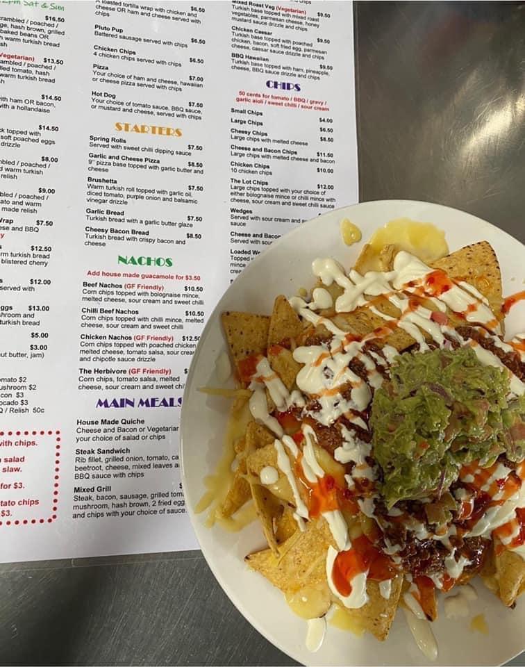 Menu at The Crazy Joker cafe, Rockhampton City