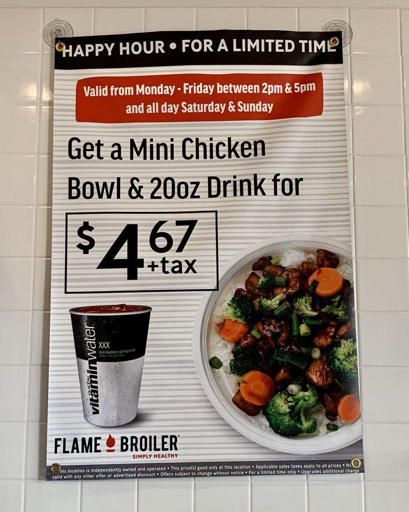 Menu at Flame Broiler restaurant, Jacksonville, Applecross Rd