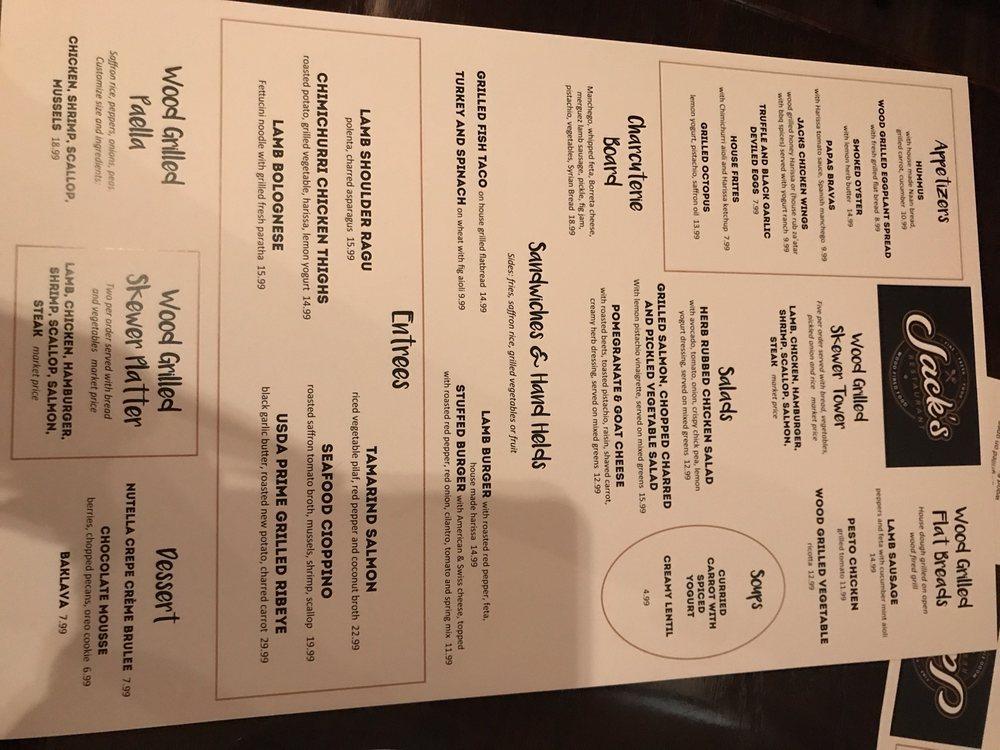 Menu at Jack's Restaurant, Normal