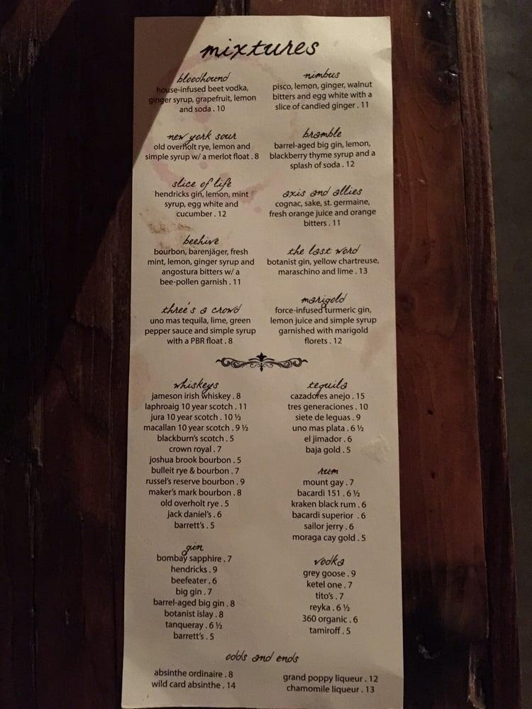 Menu at The Cellar Door pub & bar, Port Townsend