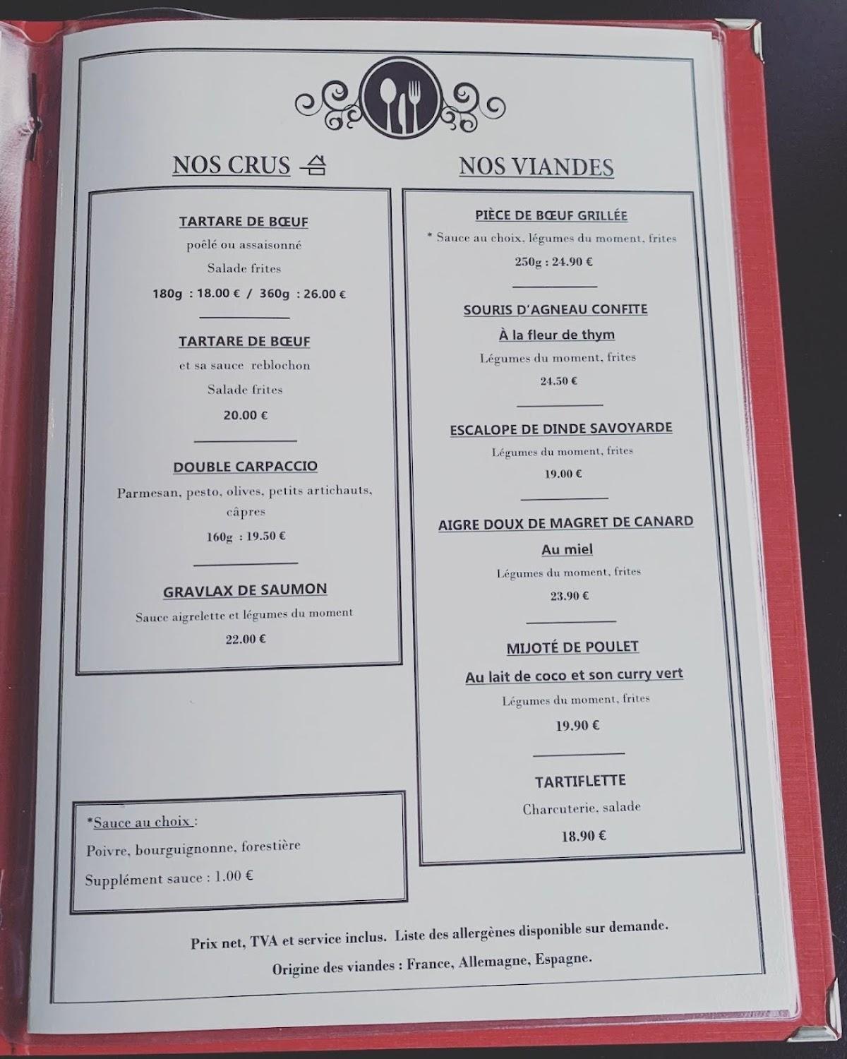 Menu at Brasserie J&K pub & bar, Poisy