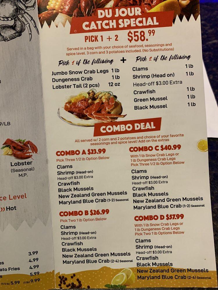 Carta de Crab Du Jour Cajun Seafood Midtown Miami, Miami