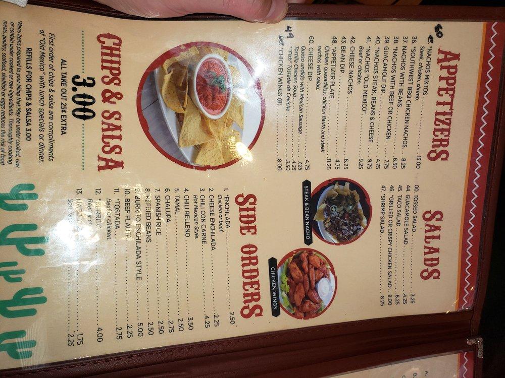 menu-at-old-mexico-restaurant-belle-vernon