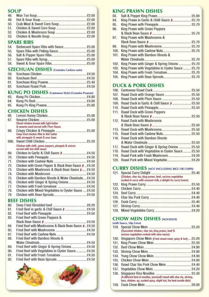 Menu at Mandalay - Loggerheads Chinese & Thai Takeaway fast food ...